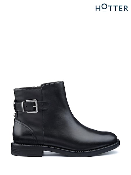 Hotter Black Regular Fit Ascot Zip Boots (AC5704) | €154