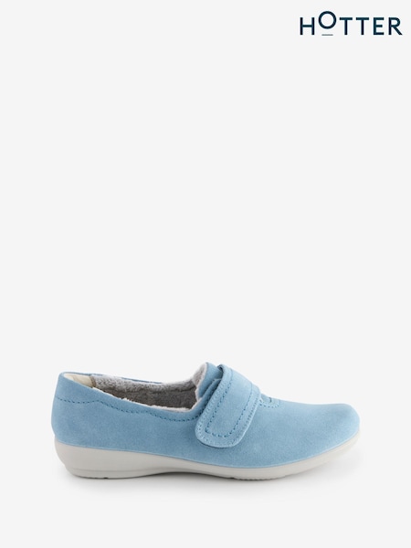 Albastru - Hotter Croială clasică Toasty Închidere prin contact Slippers (AC5725) | 204 LEI