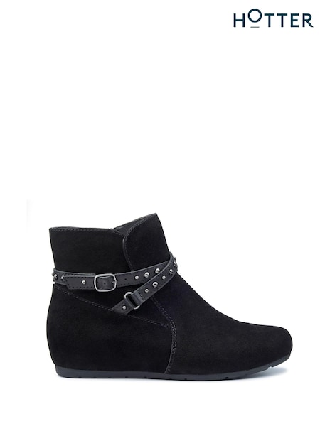 Hotter Black Regular Fit Avocet Zip Boots (AC5743) | €88
