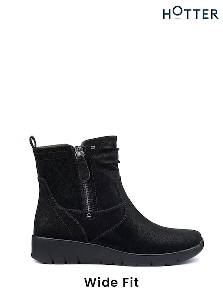 Negru - Hotter Epsom Zip Cizme (AC5811) | 464 LEI