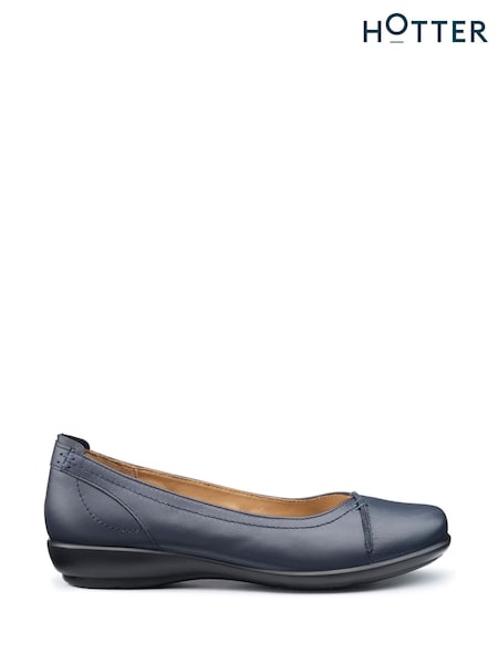 Blue - Hotter Robyn II Slip-On Leather Shoes (AC5846) | € 91