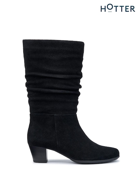 Hotter Black Sloane Zip Wide Fit Boots (AC5847) | €177