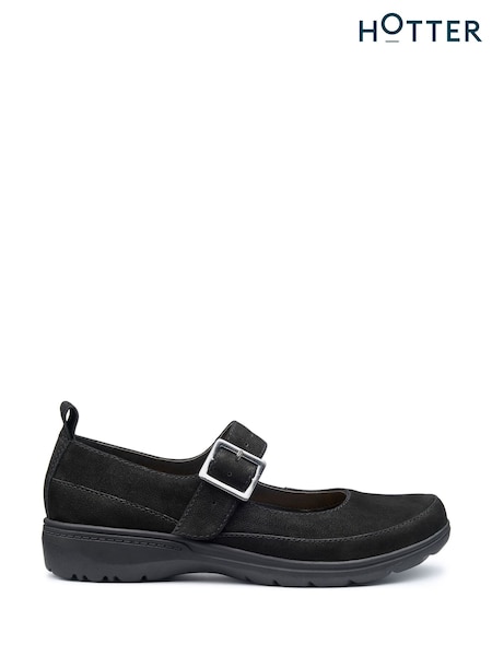 Hotter Black Regular Fit Verity Buckle Shoes (AC5861) | €130