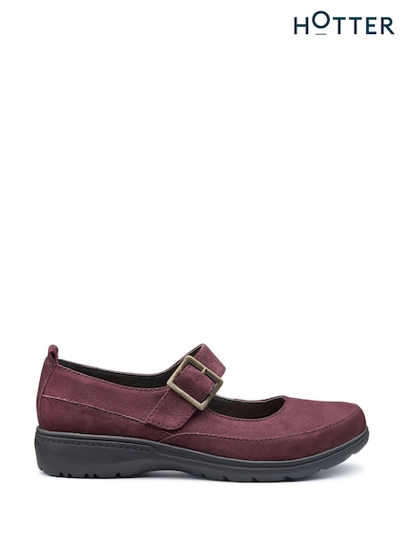 Hotter Red Regular Fit Verity Buckle Shoes (AC5882) | €130