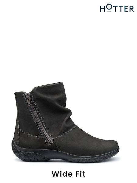 Hotter Grey Wide Fit Whisper Zip Boots (AC5907) | €126