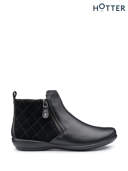 Hotter Black Winchester Zip Regular Fit Boots (AC5909) | €113