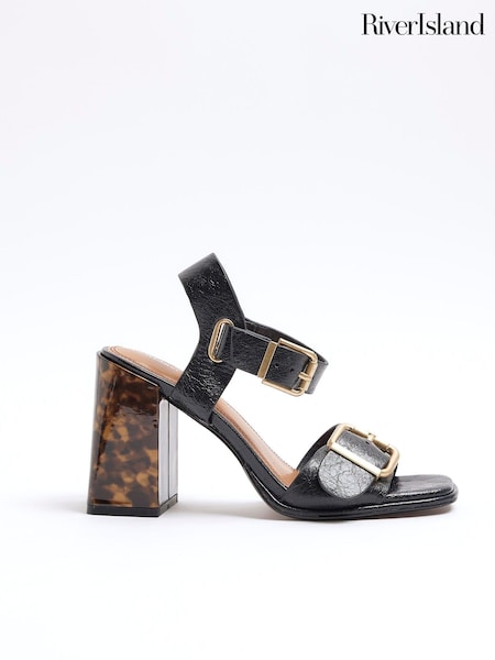River Island Two Part Block Feature Heeled Sandals (AC5929) | €15