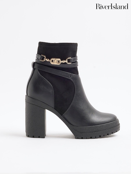 River Island Wide Fit Strap Heeled Boots (AC5962) | €32
