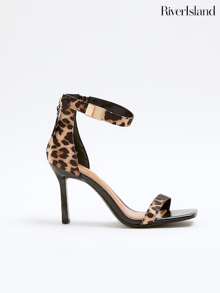River Island Brown Clasp Back Heeled Sandals (AC5975) | € 28