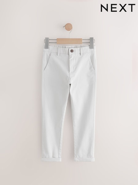Silver Grey Skinny Fit Stretch Chino Trousers (3-17yrs) (AC6048) | €16 - €23
