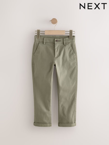 Olive Green Regular Fit Stretch Chino Trousers (3-17yrs) (AC6049) | €16 - €23