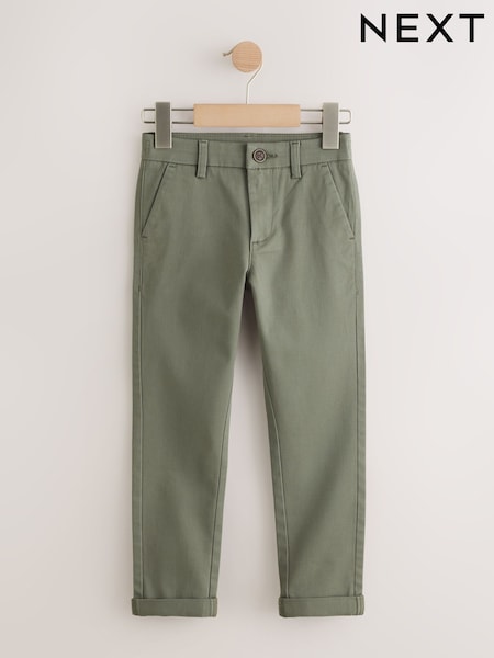 Olive Green Skinny Fit Stretch Chino Trousers (3-17yrs) (AC6050) | €17 - €24