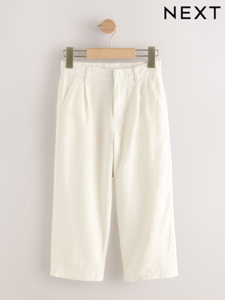 Ecru Linen Smart Trousers (3-16yrs) (AC6066) | 79 QAR - 104 QAR