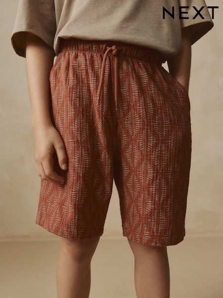 Rust Brown Abstract Textured Pull-On Shorts (3-16yrs) (AC6077) | €14 - €22