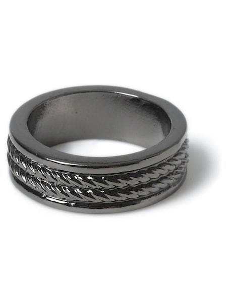 DCK Mens Antique Rope Black Ring (AC6087) | 74 LEI