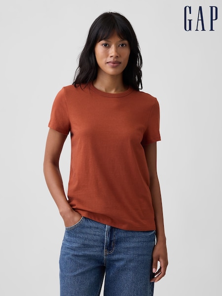 Burnt Orange - Gap Favourite Crew Neck Short Sleeve T-shirt