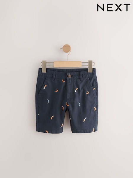 Navy Embroidered Chino Shorts (3-16yrs) (AC6195) | €17 - €24