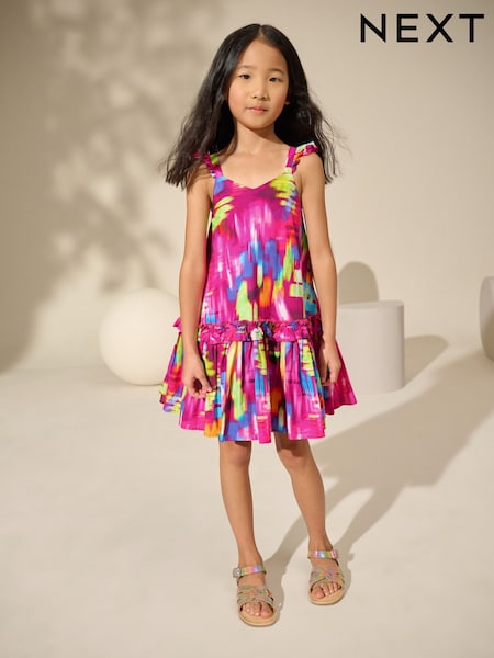 Purple Blur Printed Summer Dress (3-16yrs) (AC6252) | AED86 - AED112