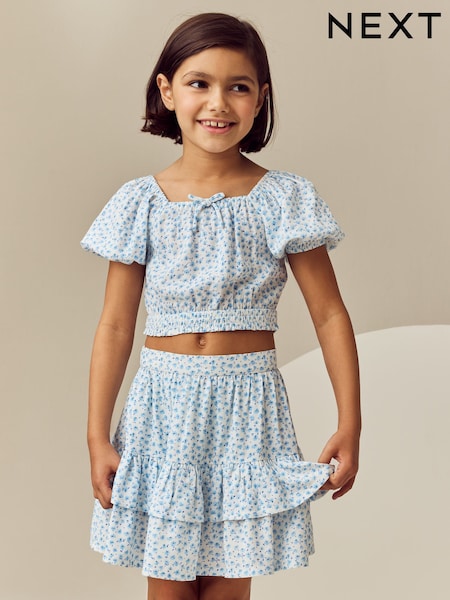 . Blau gelümt - Set mit Top und Rock (3–16Jahre) (AC6279) | 34 € - 44 €