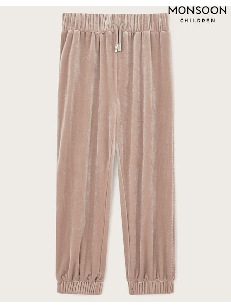 Monsoon Pink Sparkle Velour Joggers (AC6309) | AED99 - AED113