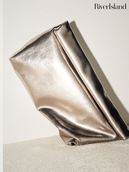 River Island Silver Roll Top Clutch (AC6378) | €19
