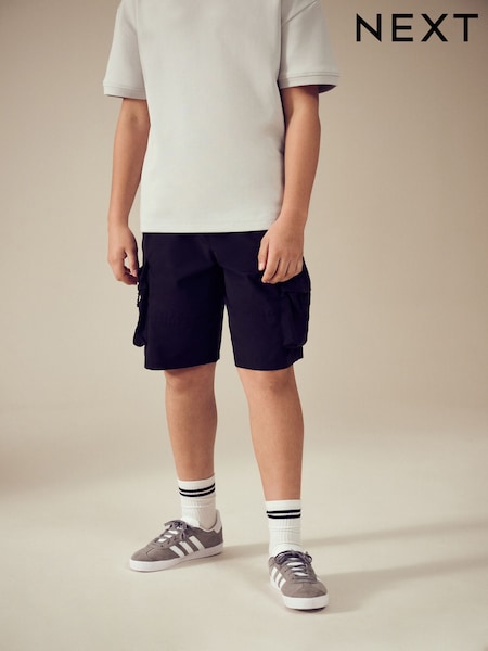 Black 3D Pocket Cargo Shorts (3-16yrs) (AC6421) | R$ 145 - R$ 195