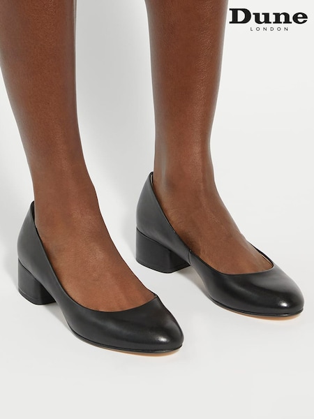 Dune London Black Standard Fit Bracket Low Heel Comfort Court Shoes (AC6436) | €122