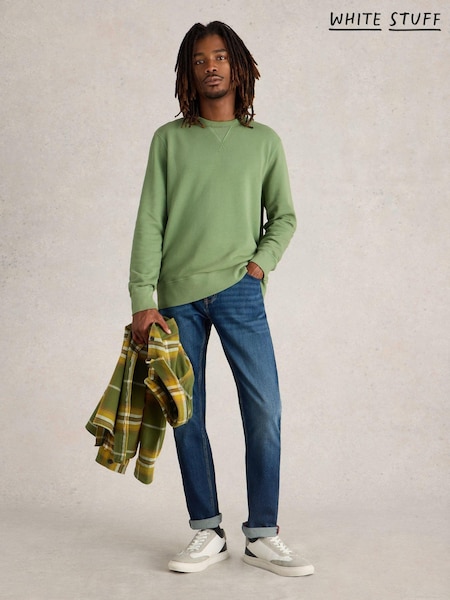 White Stuff Green Crew Neck 100% Cotton Sweatshirt (AC6446) | AED131