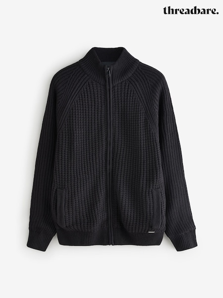Threadbare Black Zip Up Cardigan with Microfleece Lining (AC6560) | €51