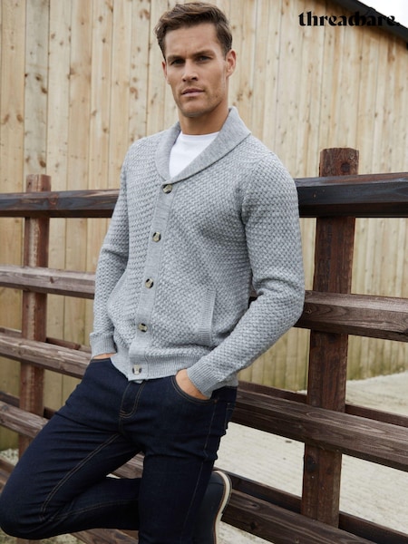 siva - Threadbare Shawl Collar Knitted Cardigan (AC6600) | € 39