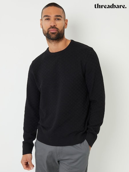 Threadbare Black Textured Knit Crew Neck Jumper (AC6645) | €34