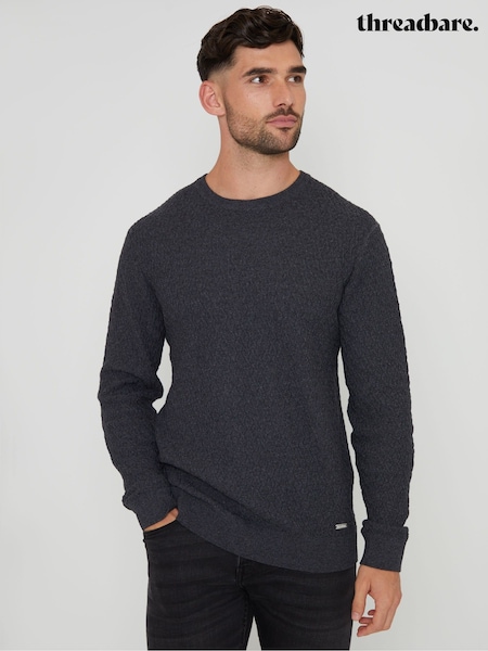 Сірий - Threadbare Mini Cable Knit круглий виріз джемпери (AC6666) | 1 322 грн