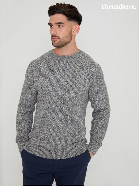 Threadbare Grey Raglan Sleeve Crew Neck Jumper (AC6670) | R$ 325