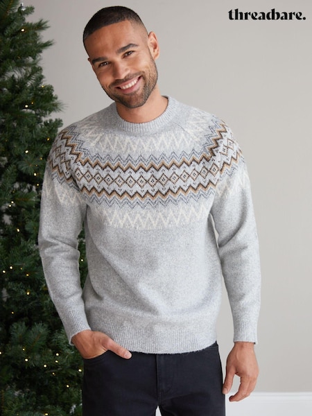 Threadbare Raglan Sleeve Fairisle Pattern Christmas Jumper (AC6678) | 108 LEI
