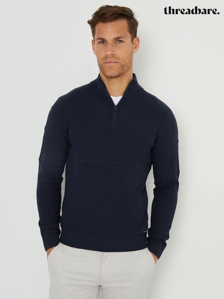 Threadbare Textured Stripe Detail Quarter Zip Jumper (AC6702) | 34 €