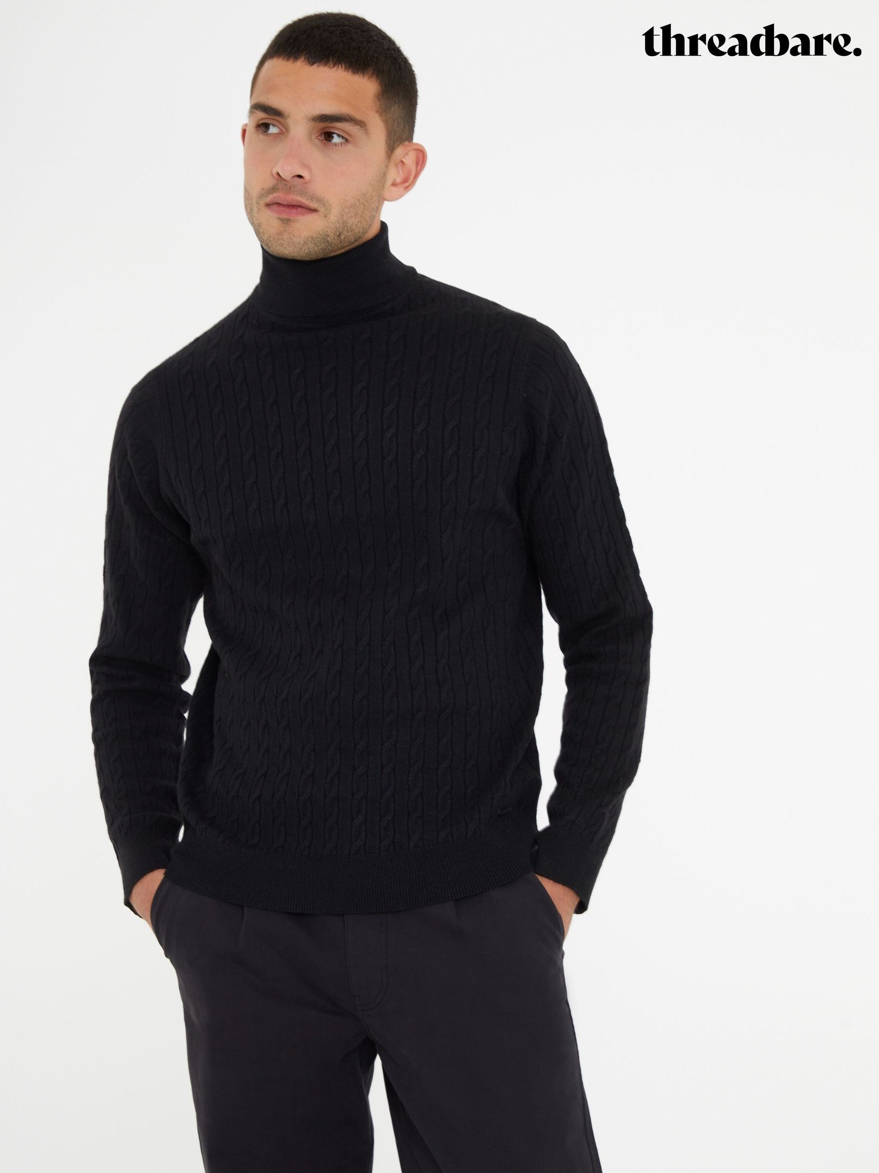 Cable roll neck jumper deals
