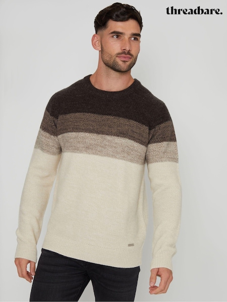 Threadbare Grey Ombré Stripe Crew Neck Jumper (AC6734) | €34
