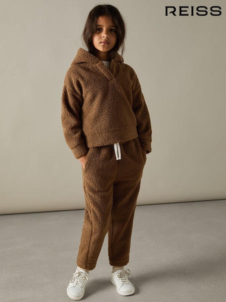Reiss Brown Orla 4-9 yrs Borg Hoodie And Joggers Set (AC6803) | €92