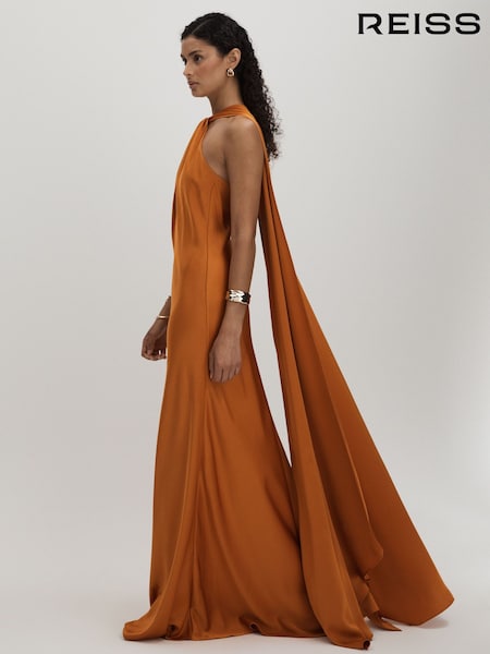 Halston Halter Cape Maxi Dress (AC6804) | €910