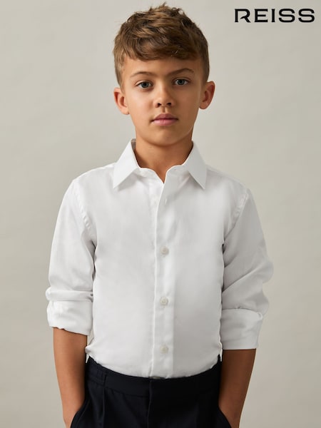 Valkoinen - Reiss Remote Kapea istuvuus Cotton Paidat (AC6822) | €38