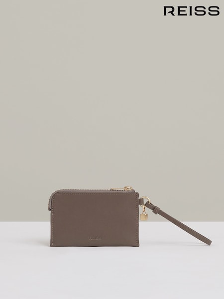 Reiss Taupe Gloria Leather Coin Purse (AC6829) | €74