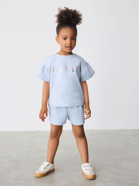 Baker by Ted Baker Blue Frill Sleeve Top and Cargo Shorts Set (AC6847) | ‏179 د.إ.‏ - ‏ 197‏ د.إ.