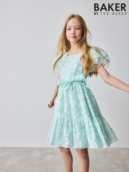 Baker by Ted Baker Mint Green Floral Burnout Dress (AC6850) | 270 QAR - 296 QAR