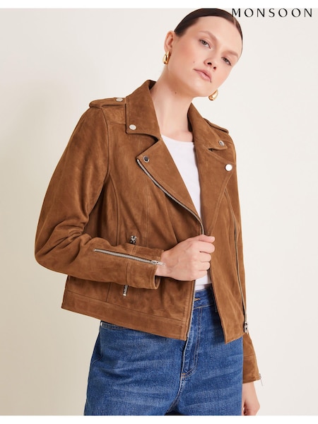 Monsoon Natural Sienna Suede Jacket (AC6873) | €331