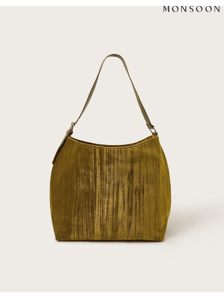Monsoon Green Erin Velvet Hobo Bag (AC6880) | €27