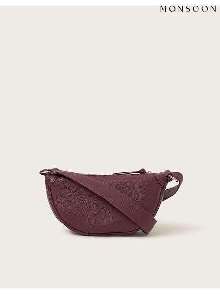 Monsoon Red Meg Faux Leather Crescent Sling Bag (AC6897) | €52