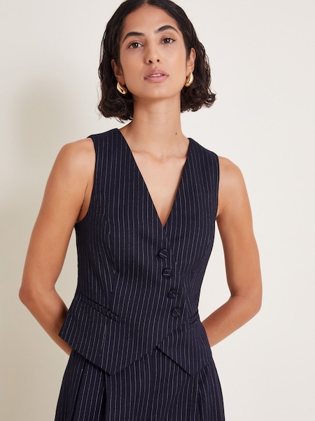 Monsoon Blue Paige Pinstripe Waistcoat (AC6898) | €42