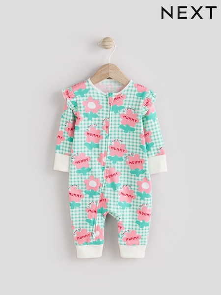 Зелений з написами «мама» - Family Two Way Zip 100% Cotton kombinezoni (0міс.-2р.) (0міс.-2р.) (AC6980) | 371 грн - 412 грн