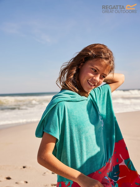 Regatta Blue Chrome Kids Towel Robe (AC7010) | €19
