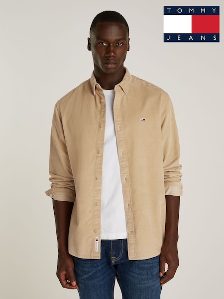 זהב - Tommy Jeans Tommy Jeans Regular Fit Corduroy Shirt (AC7021) | ‏327‏₪